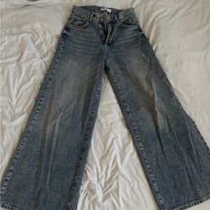Wide-Leg Blue Jeans